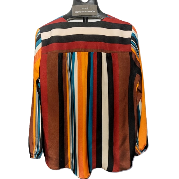 INC Striped Sutplice Shirt Blouse Top - Picture 2 of 4